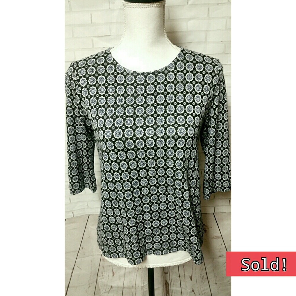 J. JILL Size Small Women's Top Blue Purple Print